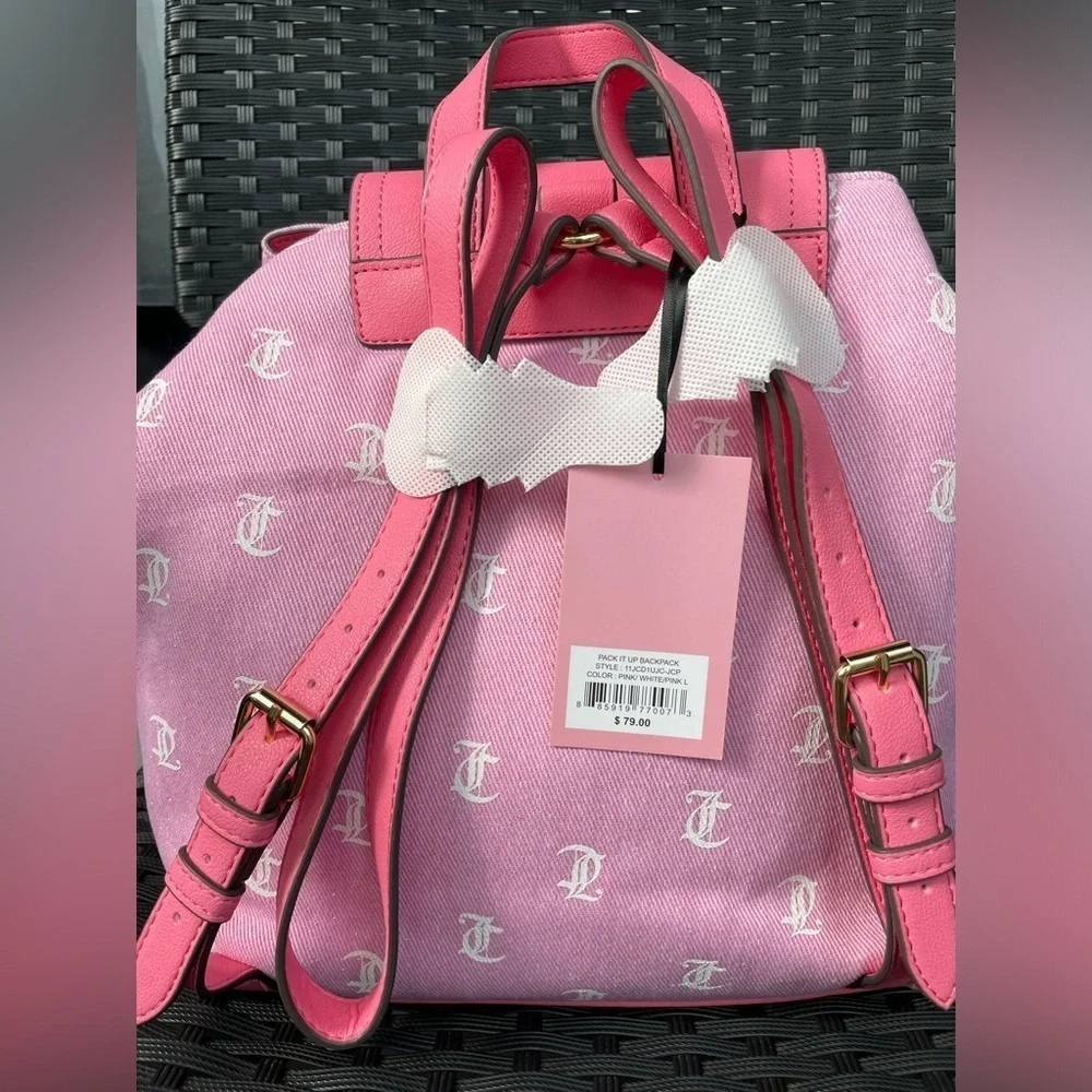 Juicy Couture bag,Juicy Couture Backpack,Juicy Couture Pink Logo Backpack.